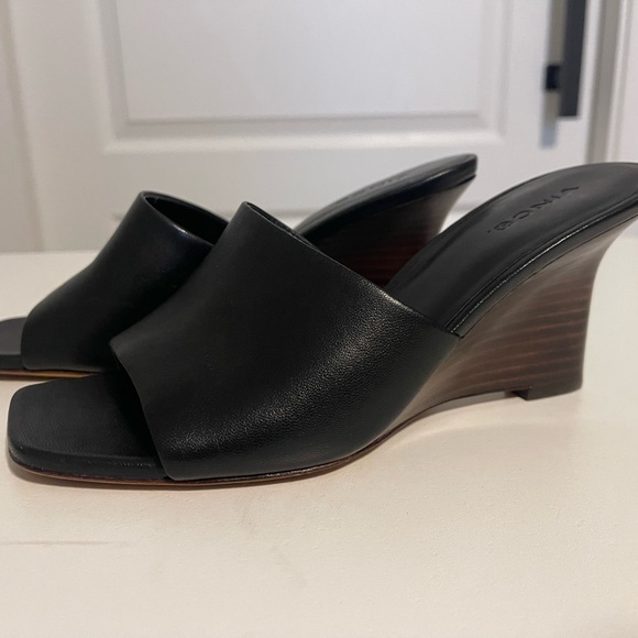 Vince Black Leather Pia sandals 6 1/2 - Picture 2 of 7